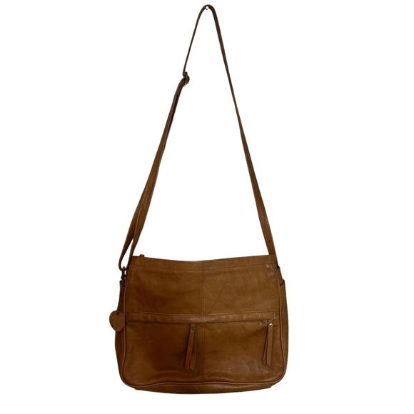 GIGI LIGHT BROWN GEUNINE LEATHER WOMEN BAG WITH CARD COMPARTMENT - Picture 1 of 8